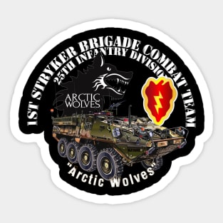 1st Stryker Bde - 25th ID - Arctic Wolves - White w Stryker Sticker